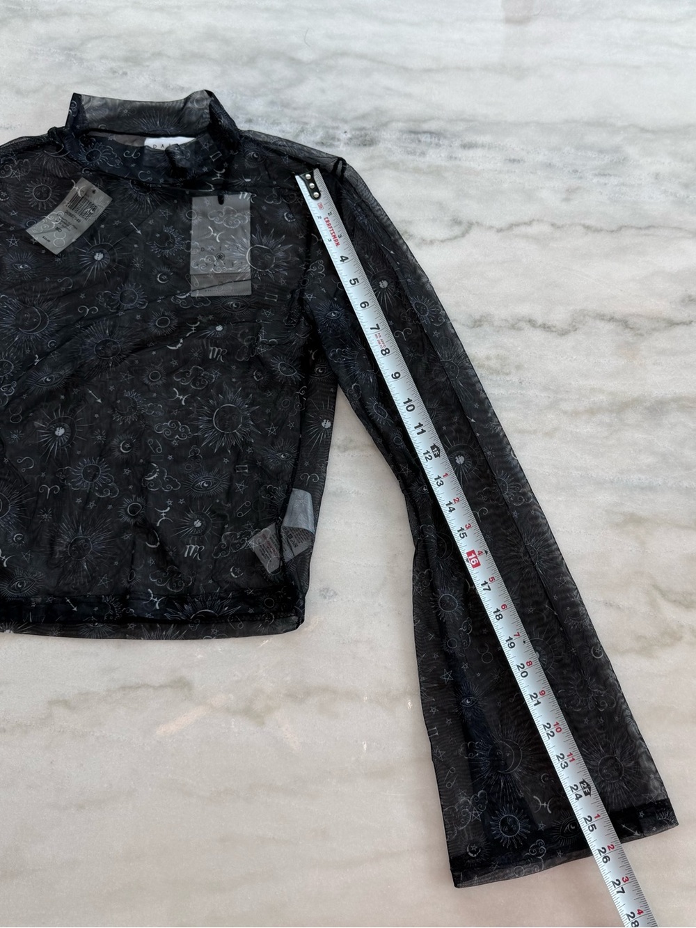 Hot Topic NWT Daisy Street Celestial Print Twofer Long Sleeve Top Women Size M - Picture 7 of 12
